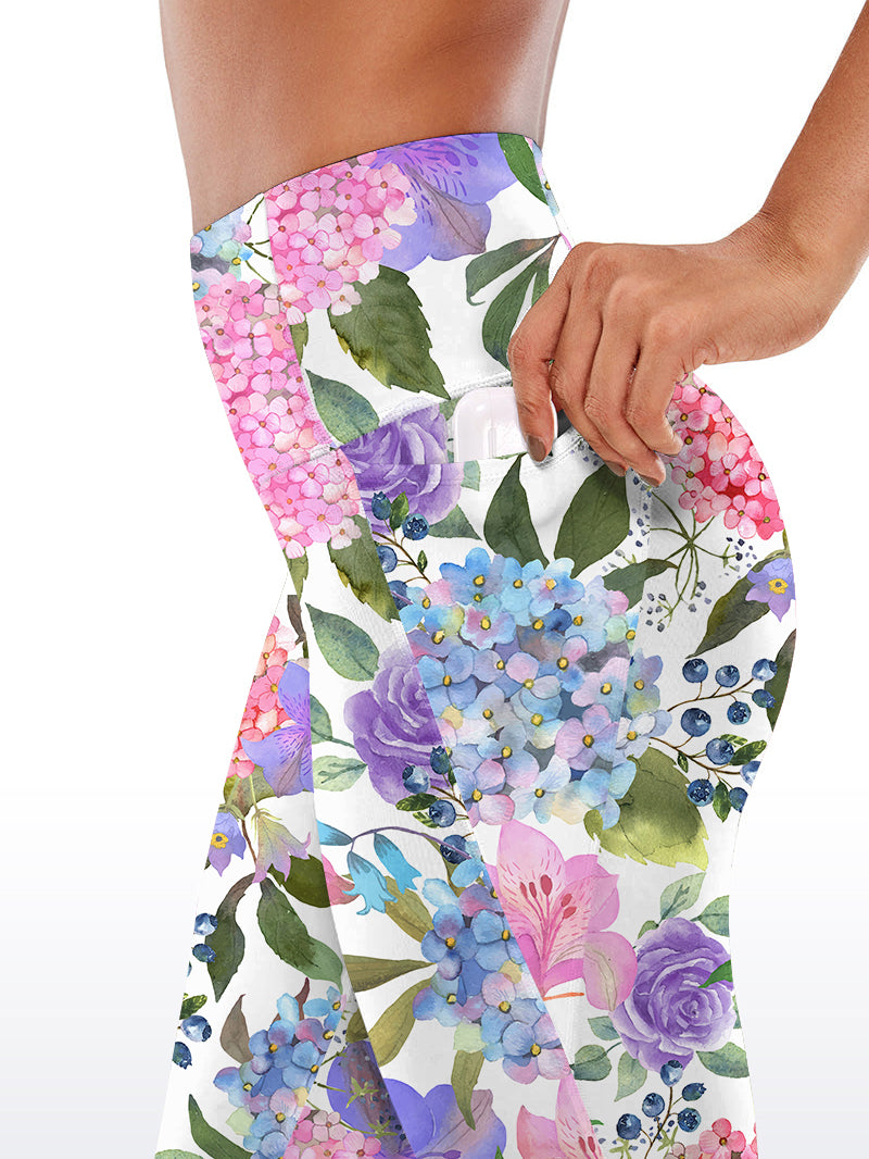Flower hydrangea roses and leaves capris