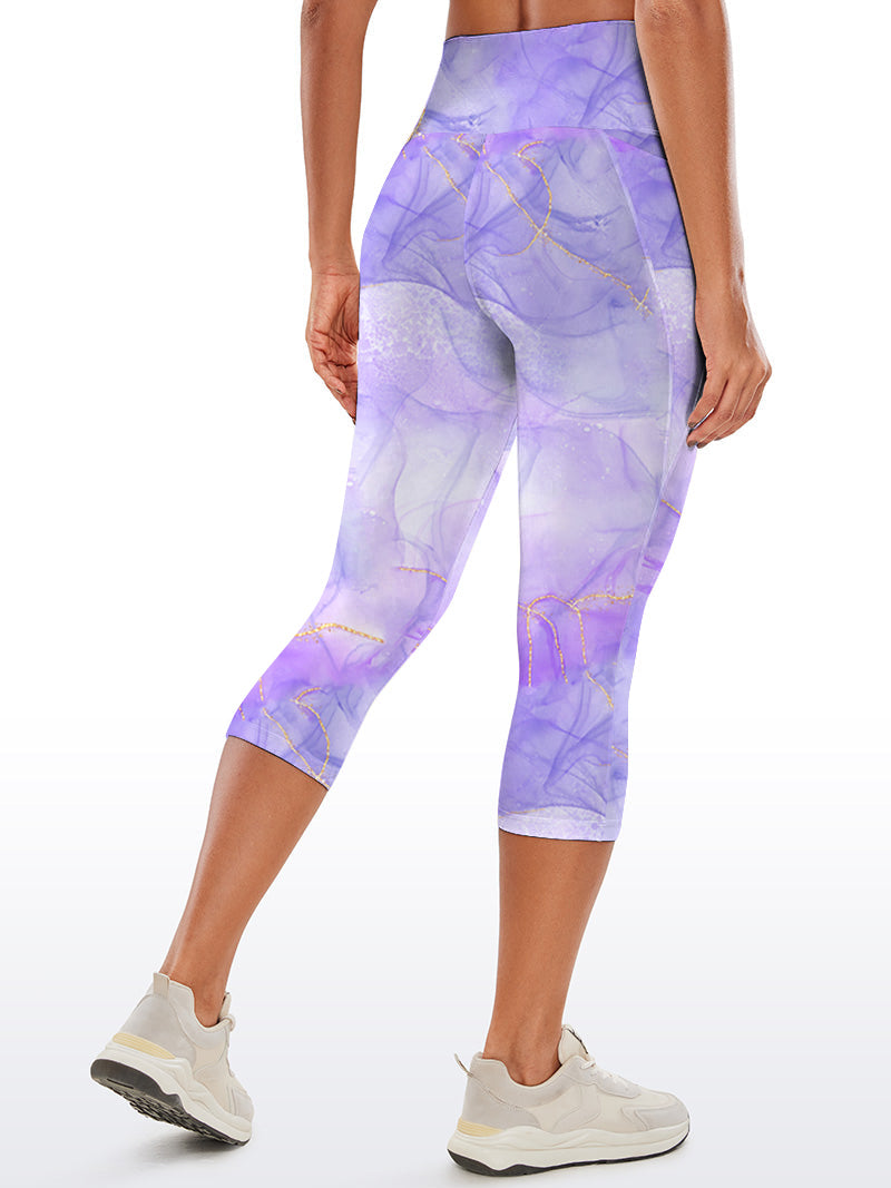 Purple gilt water ripple capris