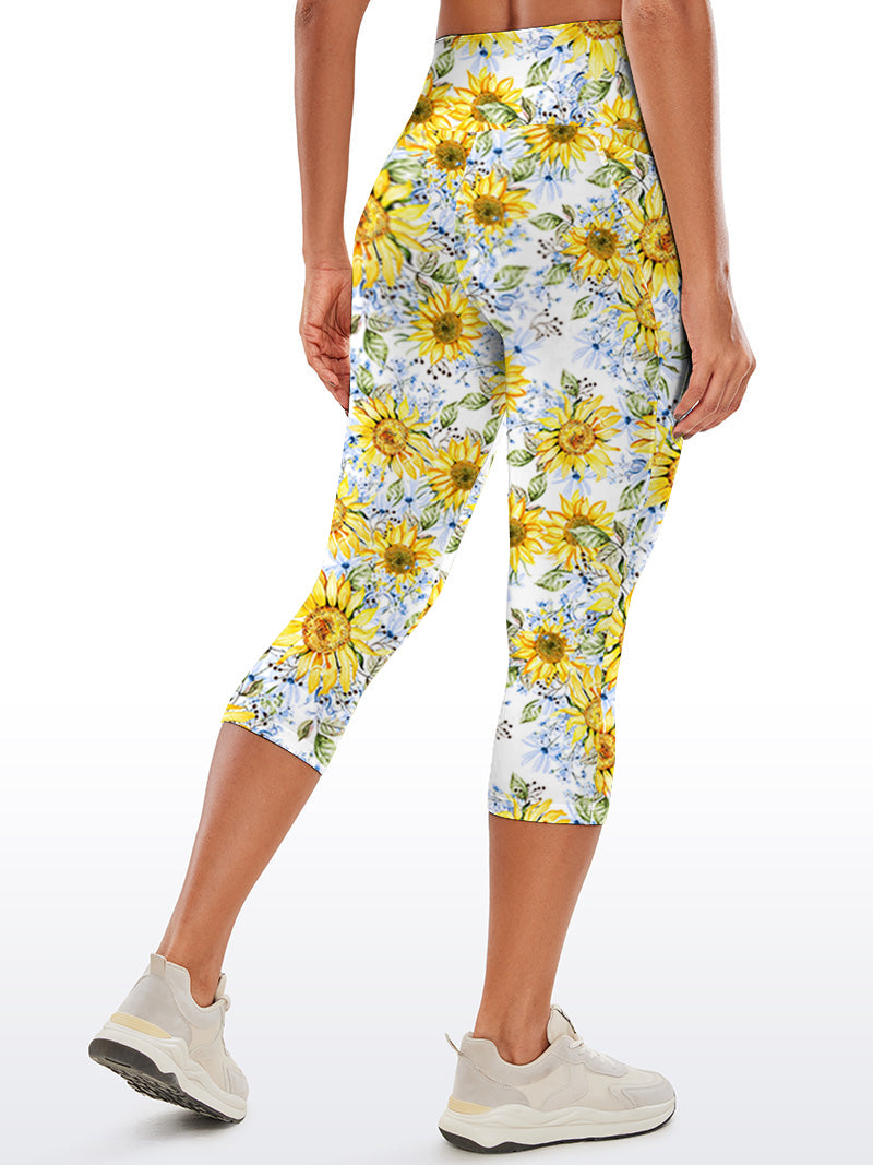 Flower watercolor sunflower yellow capris