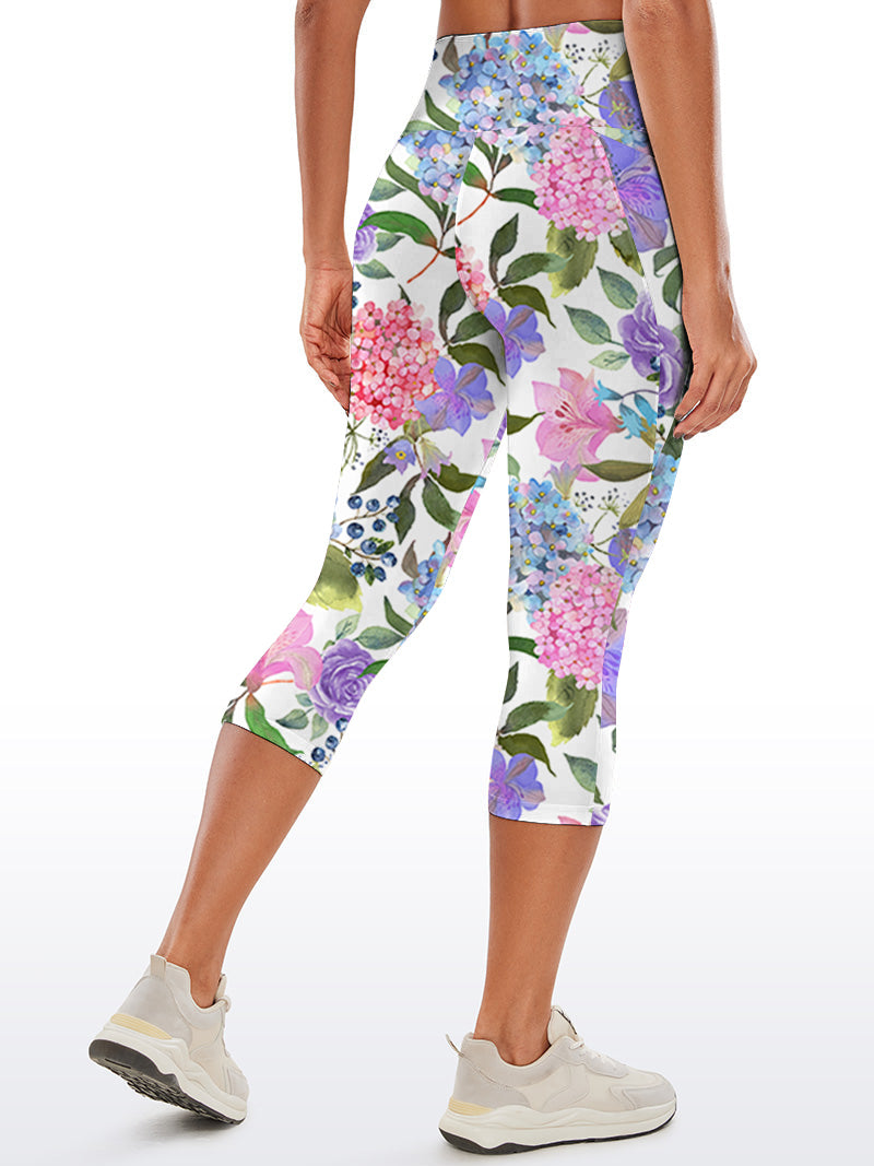 Flower hydrangea roses and leaves capris