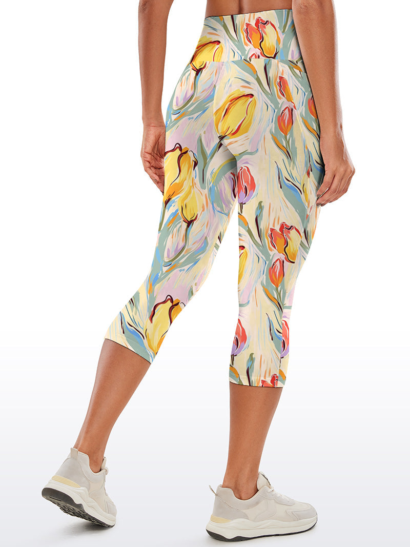 Flower tulip oil painting yellow capris