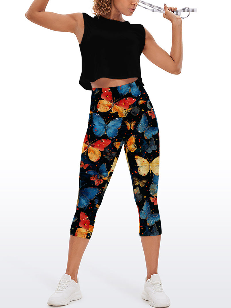 Exotic butterfly colorful elegance capris