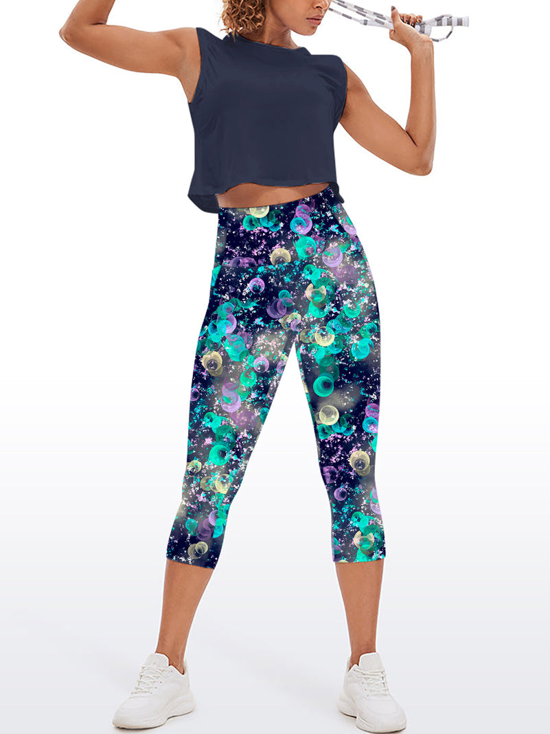 Abstract colorful gouache round bubbles capris
