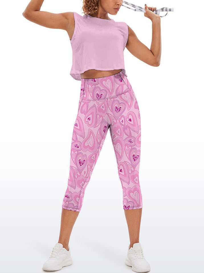 Love Flow in love abstract heart shape pink capris