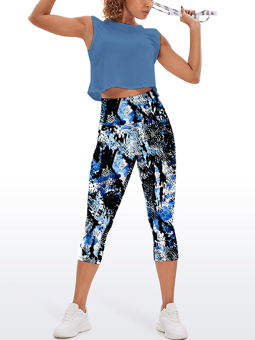 Animal snake pattern print capris