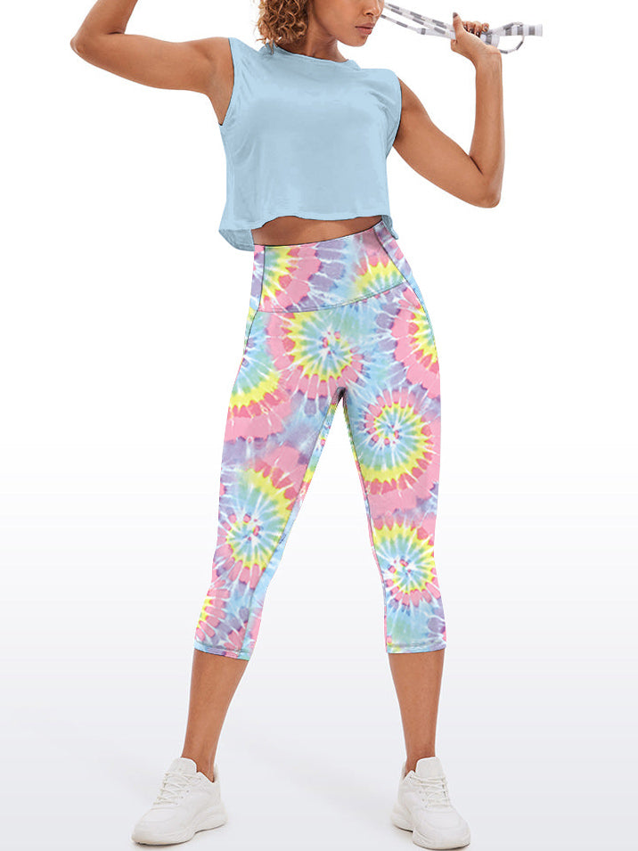 Tie dye colorful swirl capris
