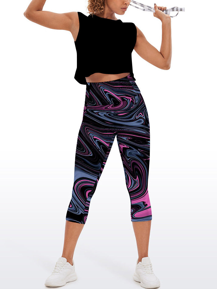 Abstract pink liquid fluid water ripples capris