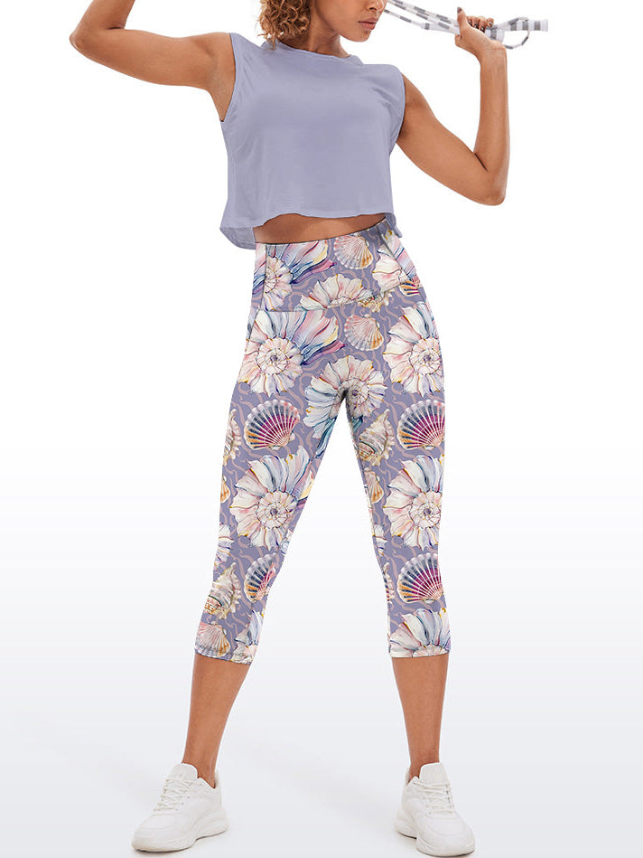Ocean shell conch light capris