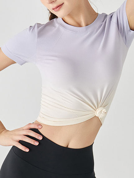 Basic gradient lightweight breathable short sleeves