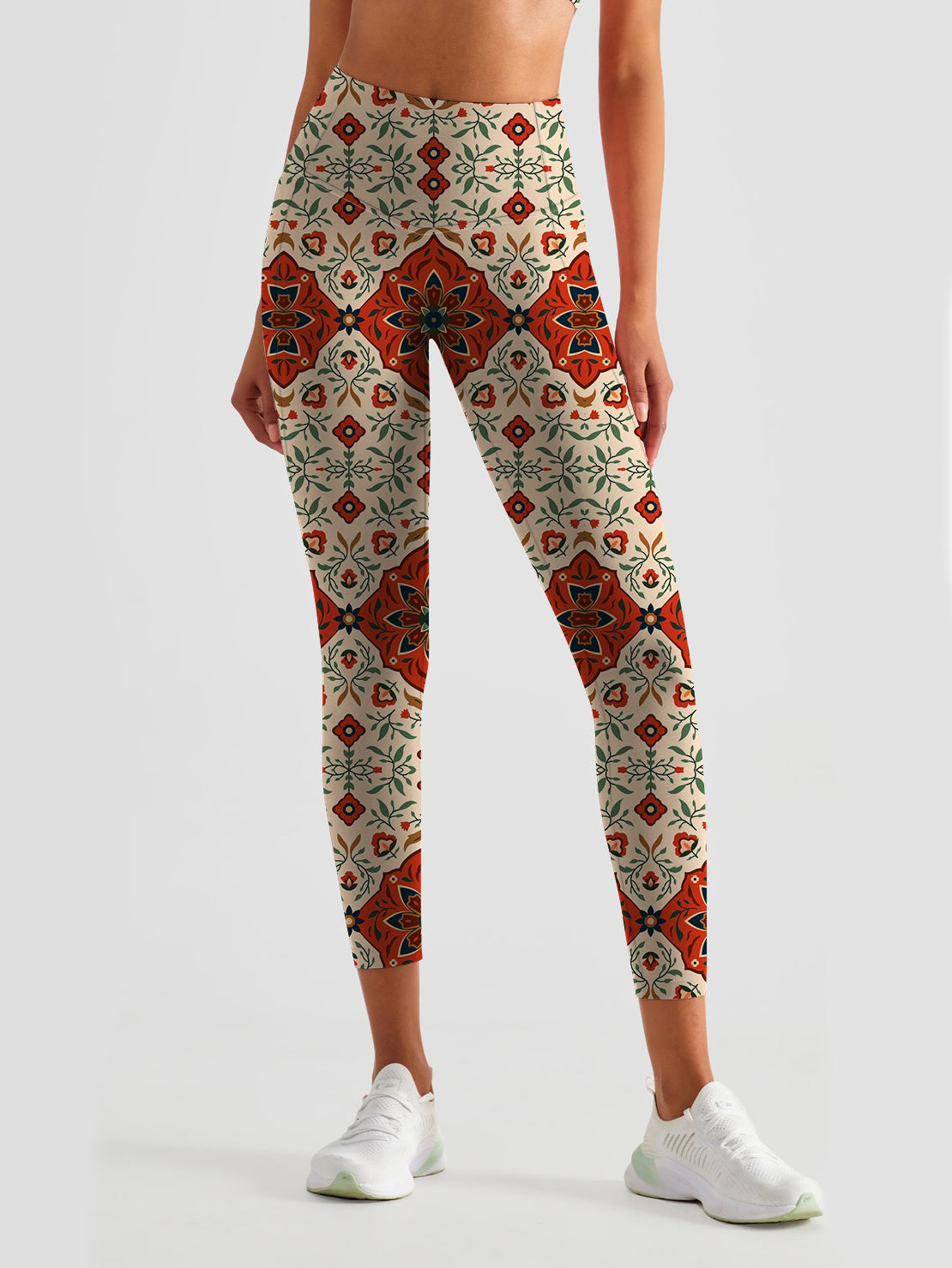 Ethnic persian carpet red leggings