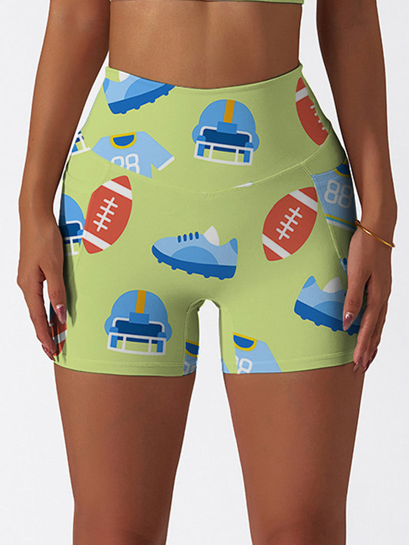 Cartoon rugby jersey printed shorts