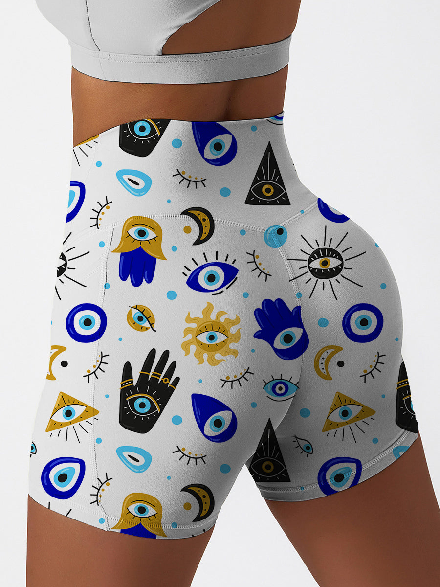 Evil eye print design shorts