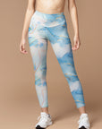 Gilt blue marble water ripple leggings