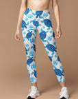 Ocean turtle blue pearl shell leggings