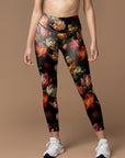 Flower vintage tulips peony leggings