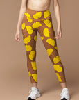 Botanical yellow ginkgo leaves leggings