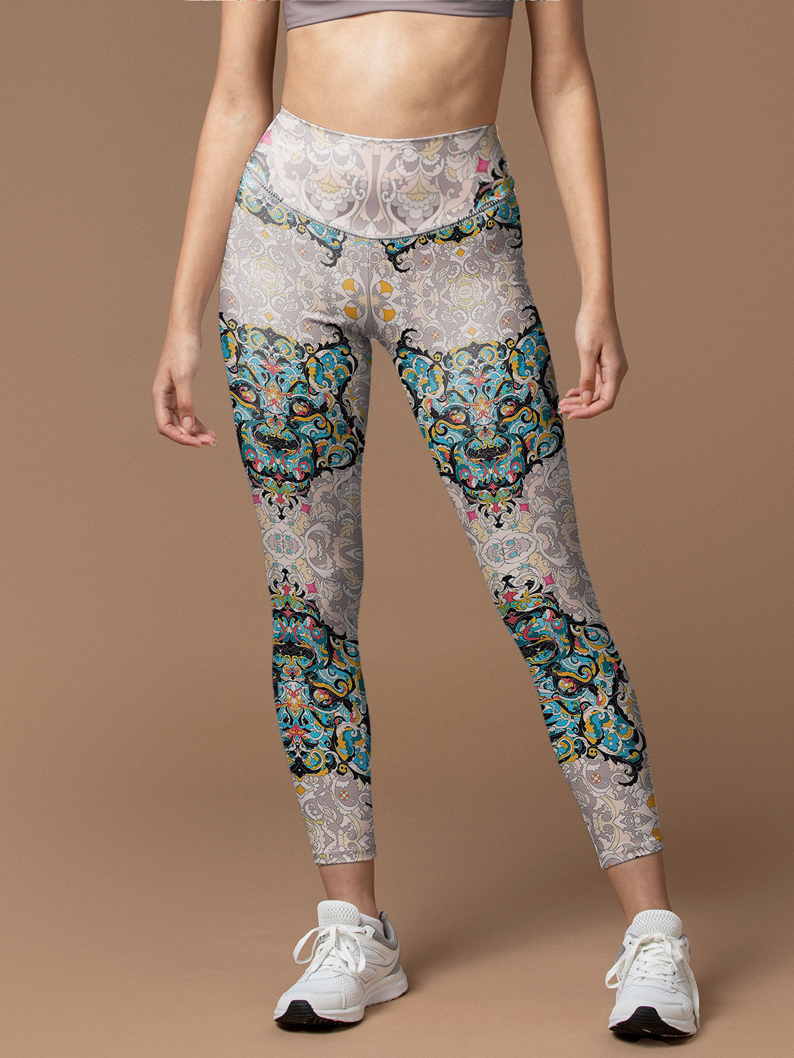 Animal mandala tiger portrait leggings