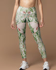Animal hand-painted butterfly vine flower leggings