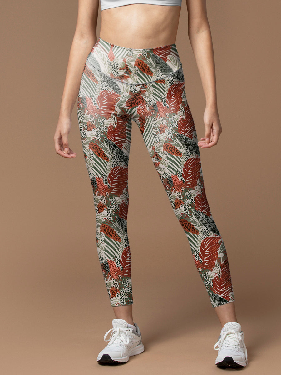 Wild animal feather colorful leggings
