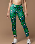 Animal watercolor green butterfly leggings