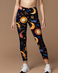 Star moon galaxy design leggings