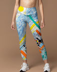Botanical forest racecourse print yoga leggings