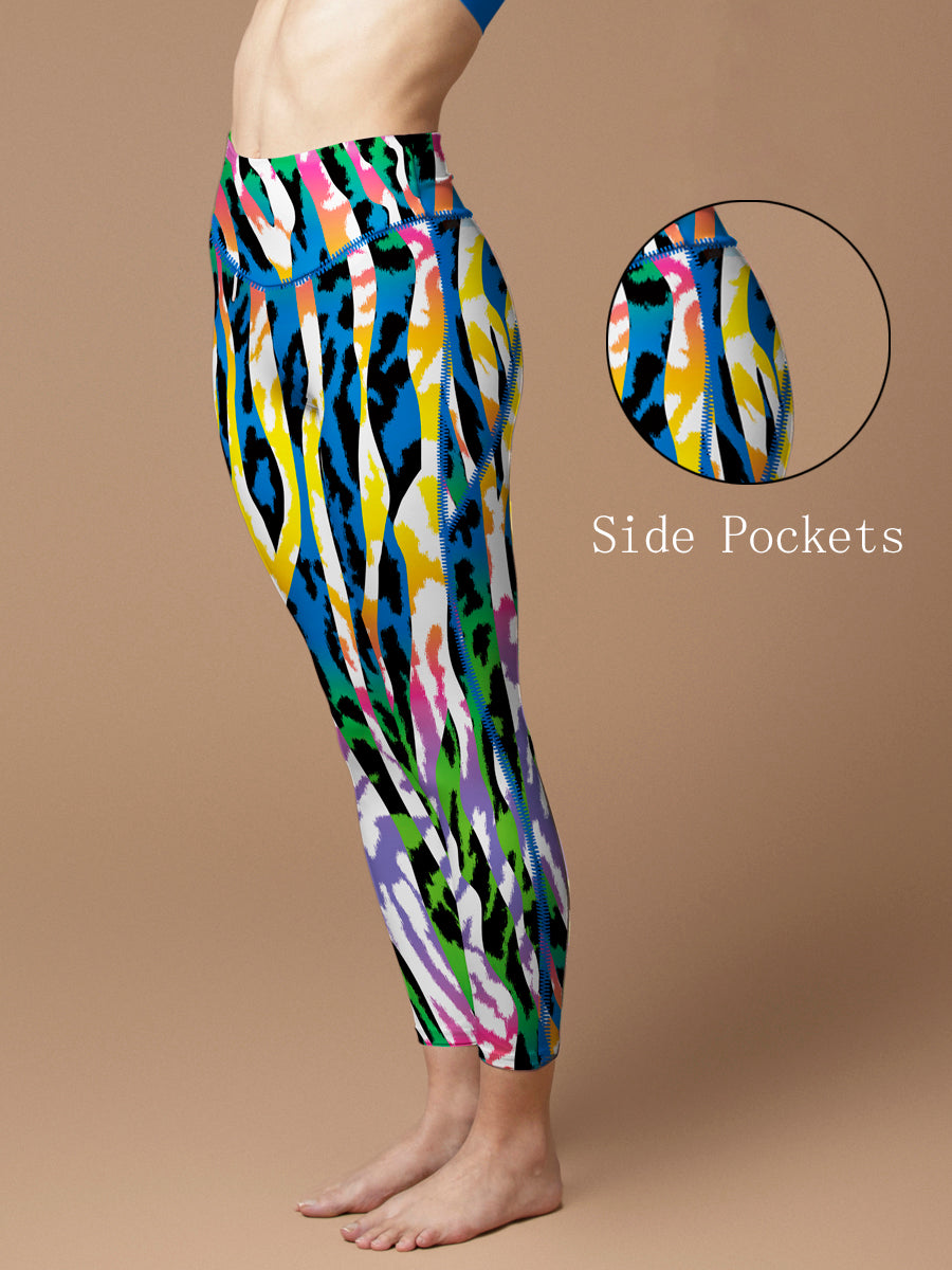 Animal colorful Leopard pattern print leggings
