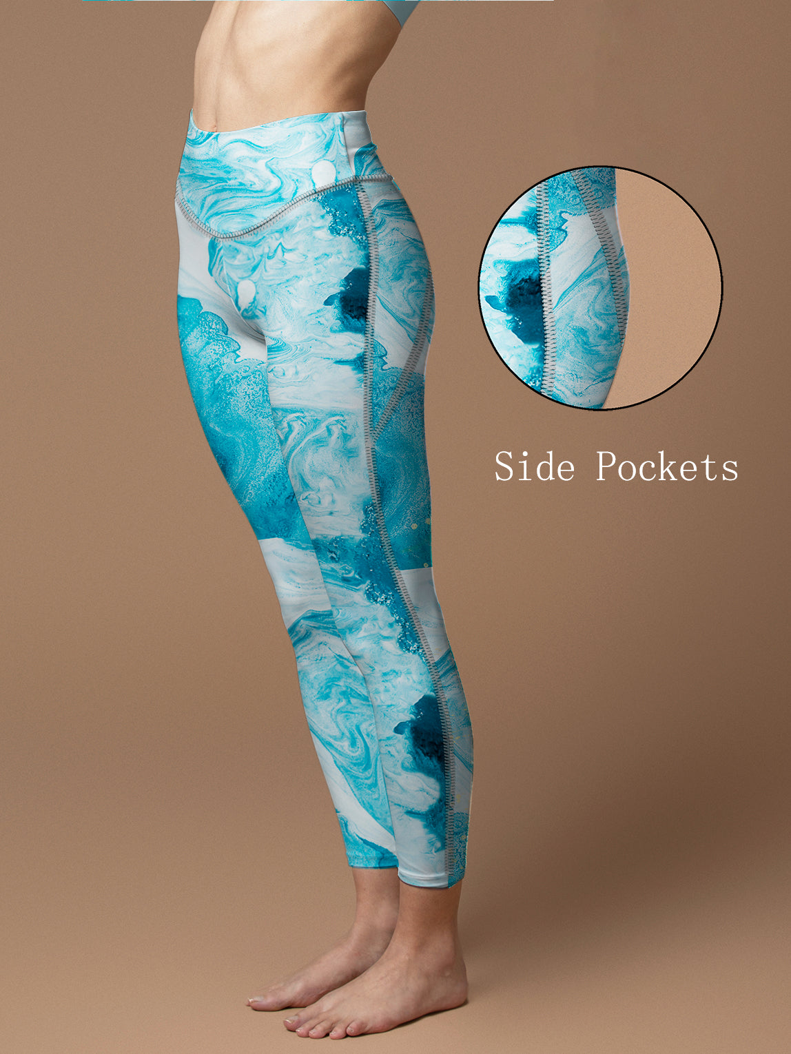Water ripple blue lliquid leggings