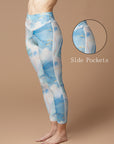 Gilt blue marble water ripple leggings