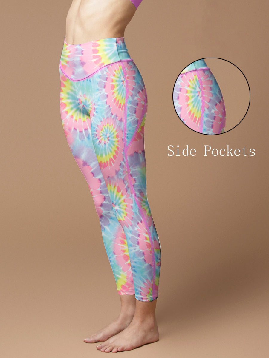 Tie dye colorful swirl leggings