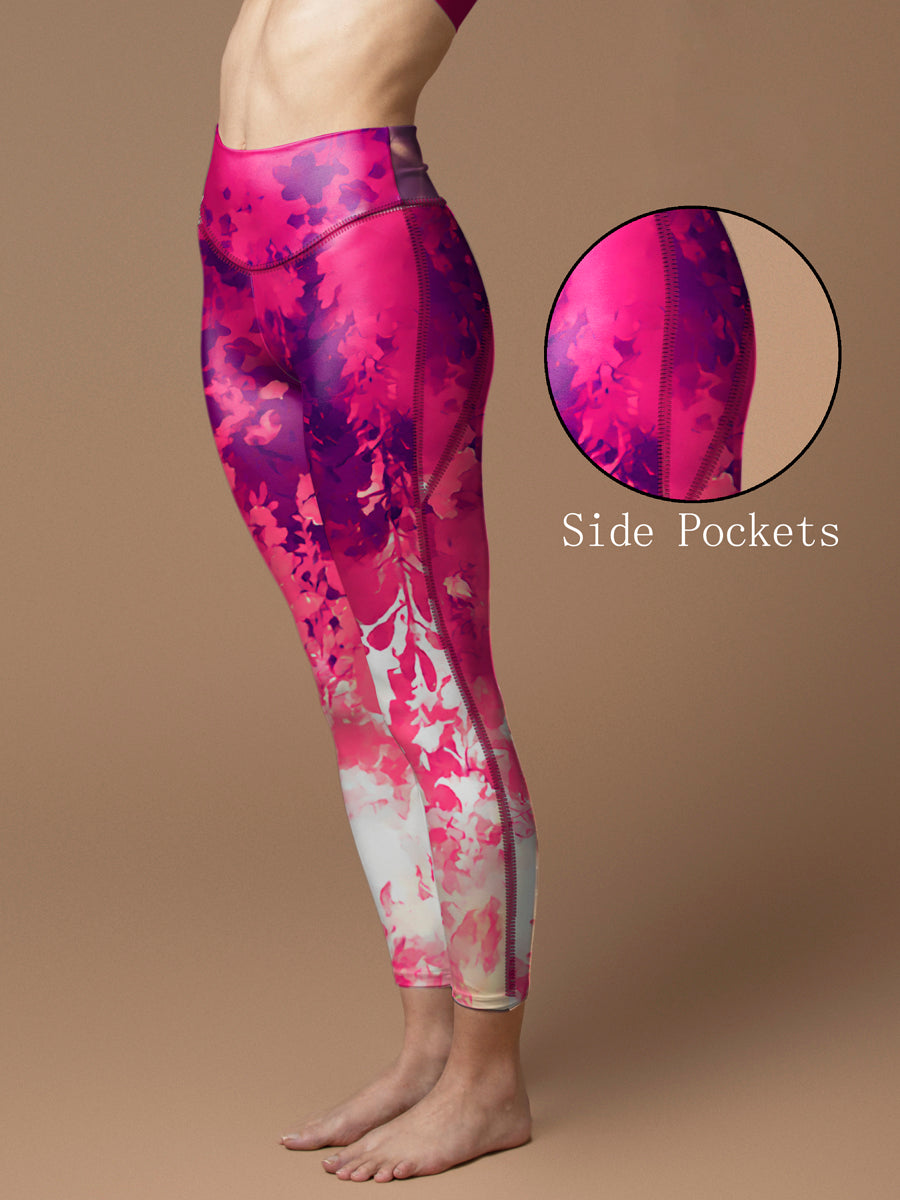 Flower watercolor psychedelic violet leggings