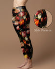 Flower vintage tulips peony leggings