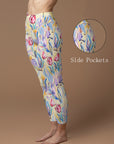 Flower watercolor hand painted tulips leggings