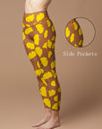 Botanical yellow ginkgo leaves leggings