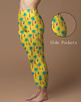 Coconut tree print design yoga leggings