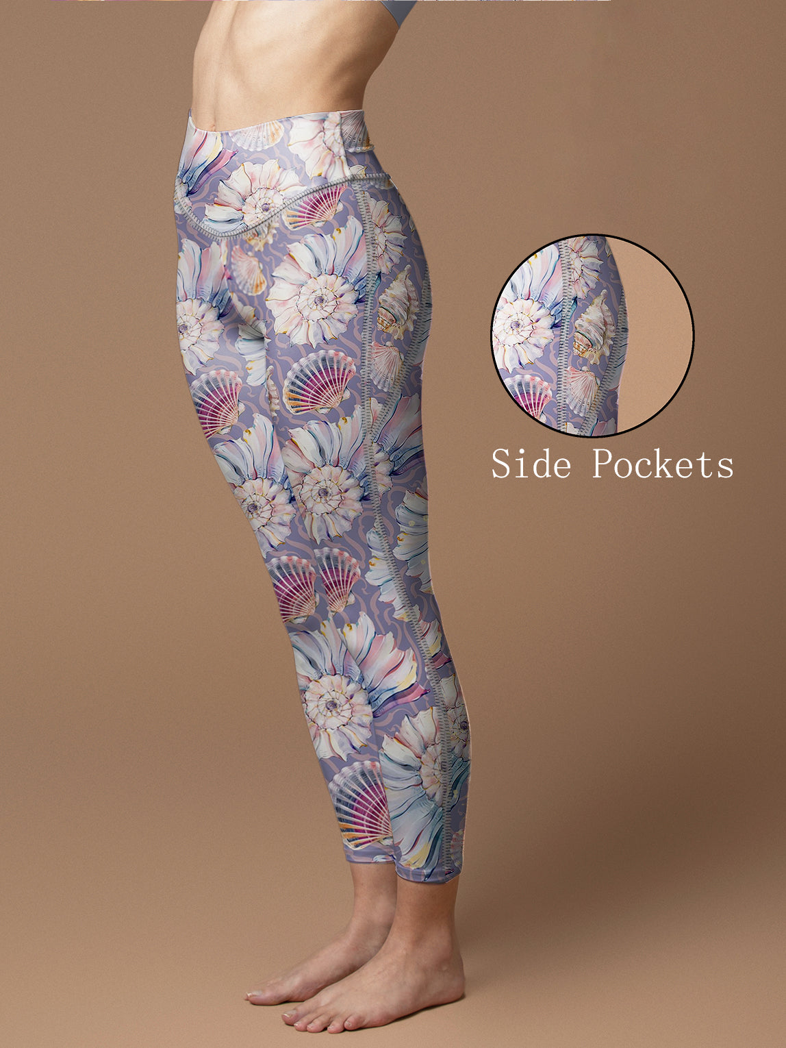 Ocean shell conch light leggings