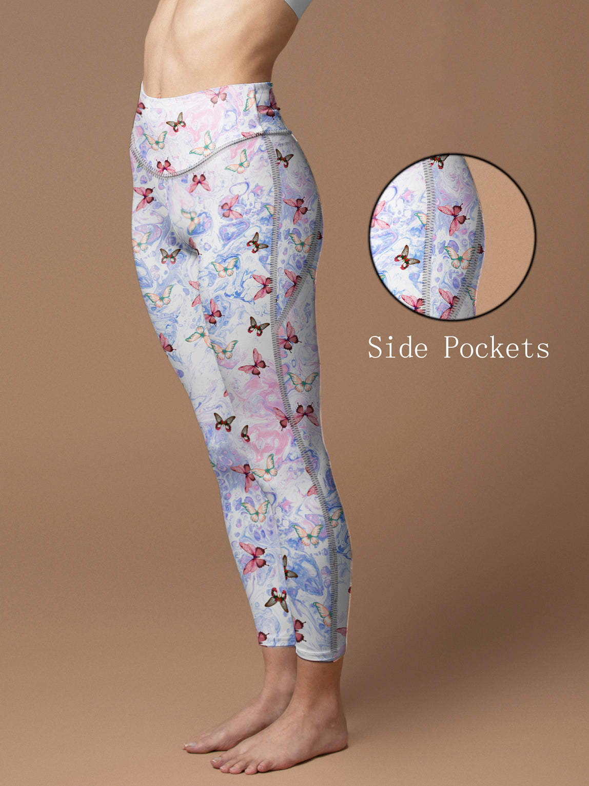 Animal colorful butterfly water ripples leggings