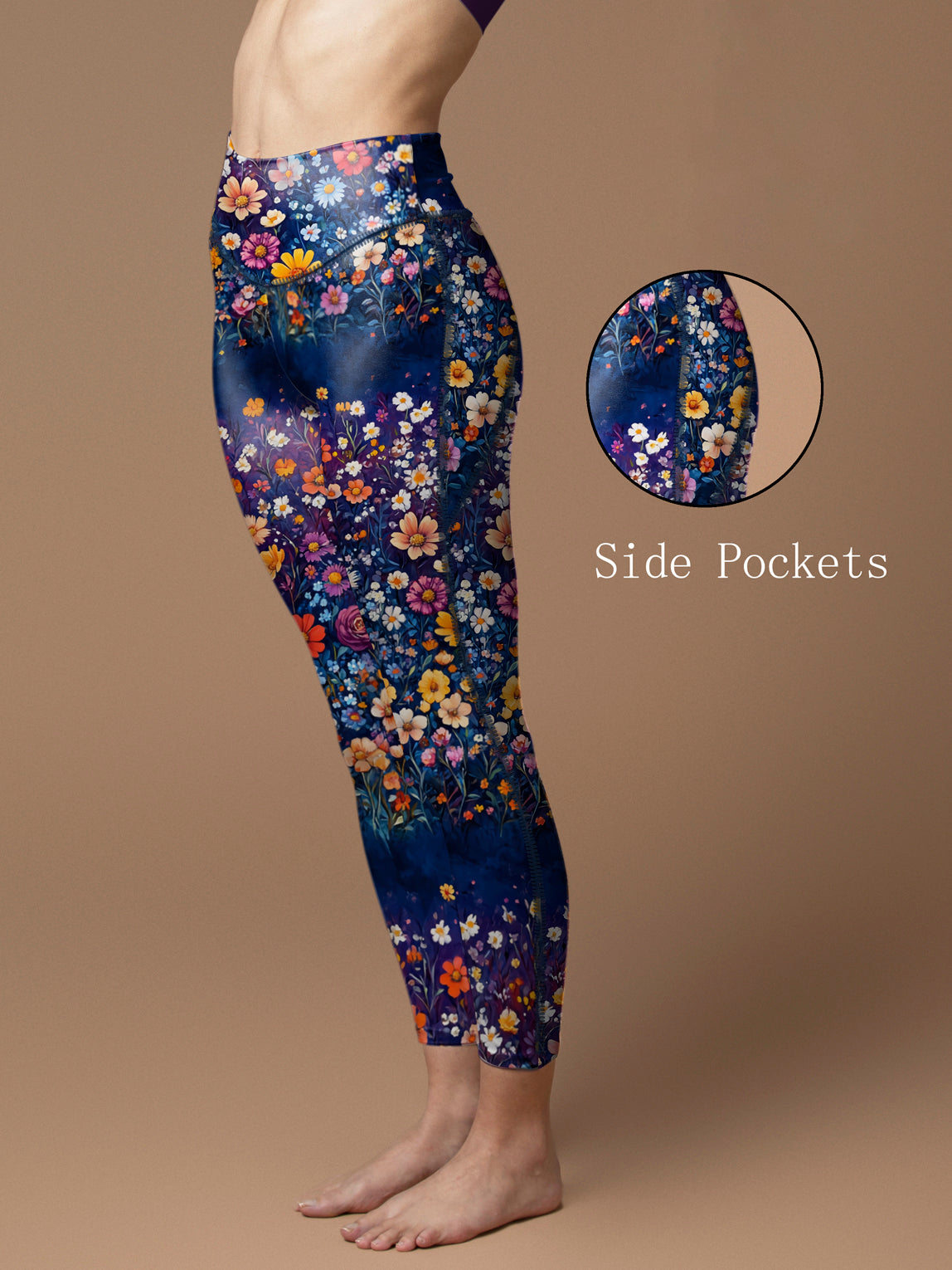 Flower psychedelic colorful wildflowers leggings