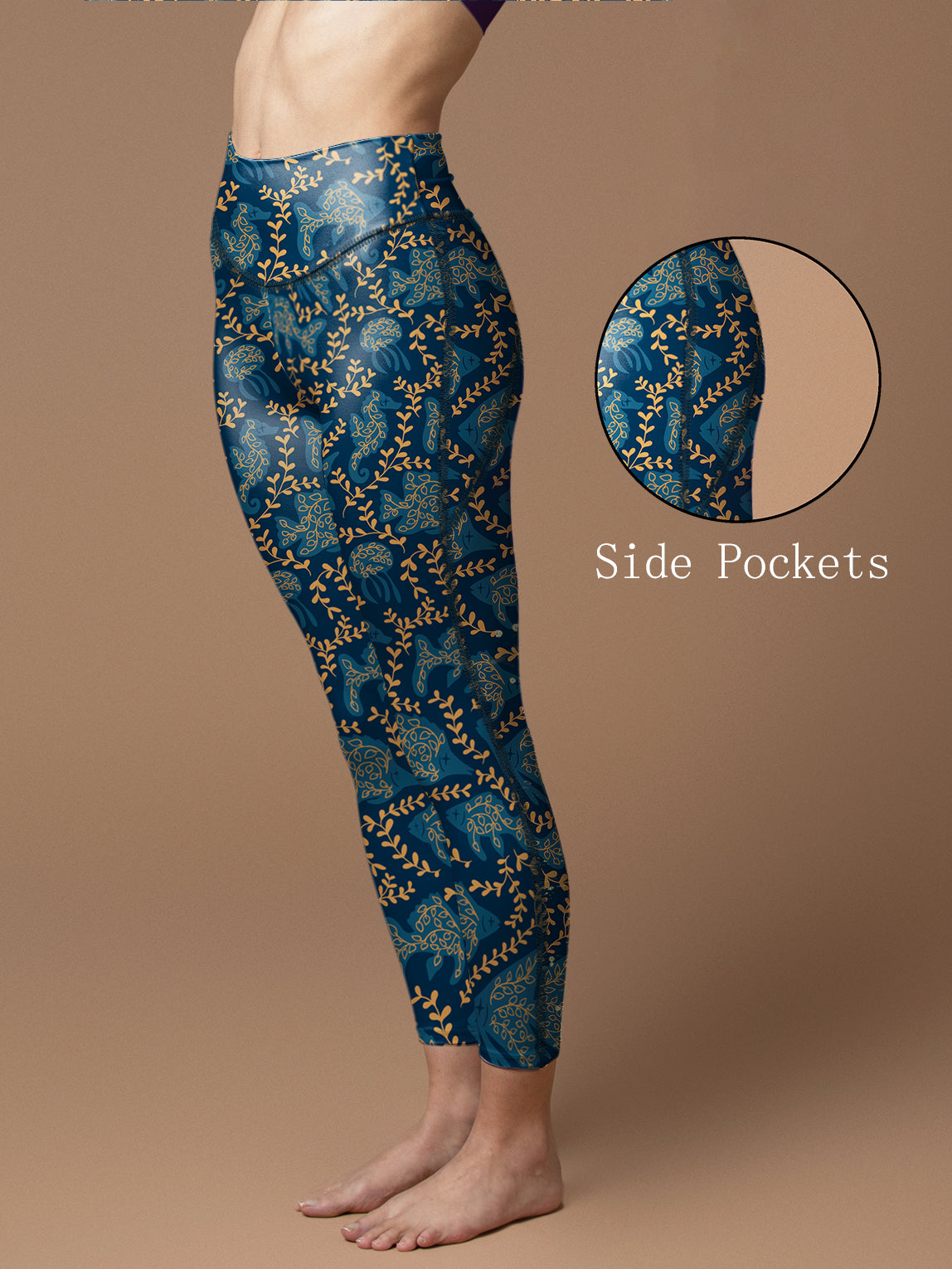 Ocean secret mystical sea creatures seaweeds leggings
