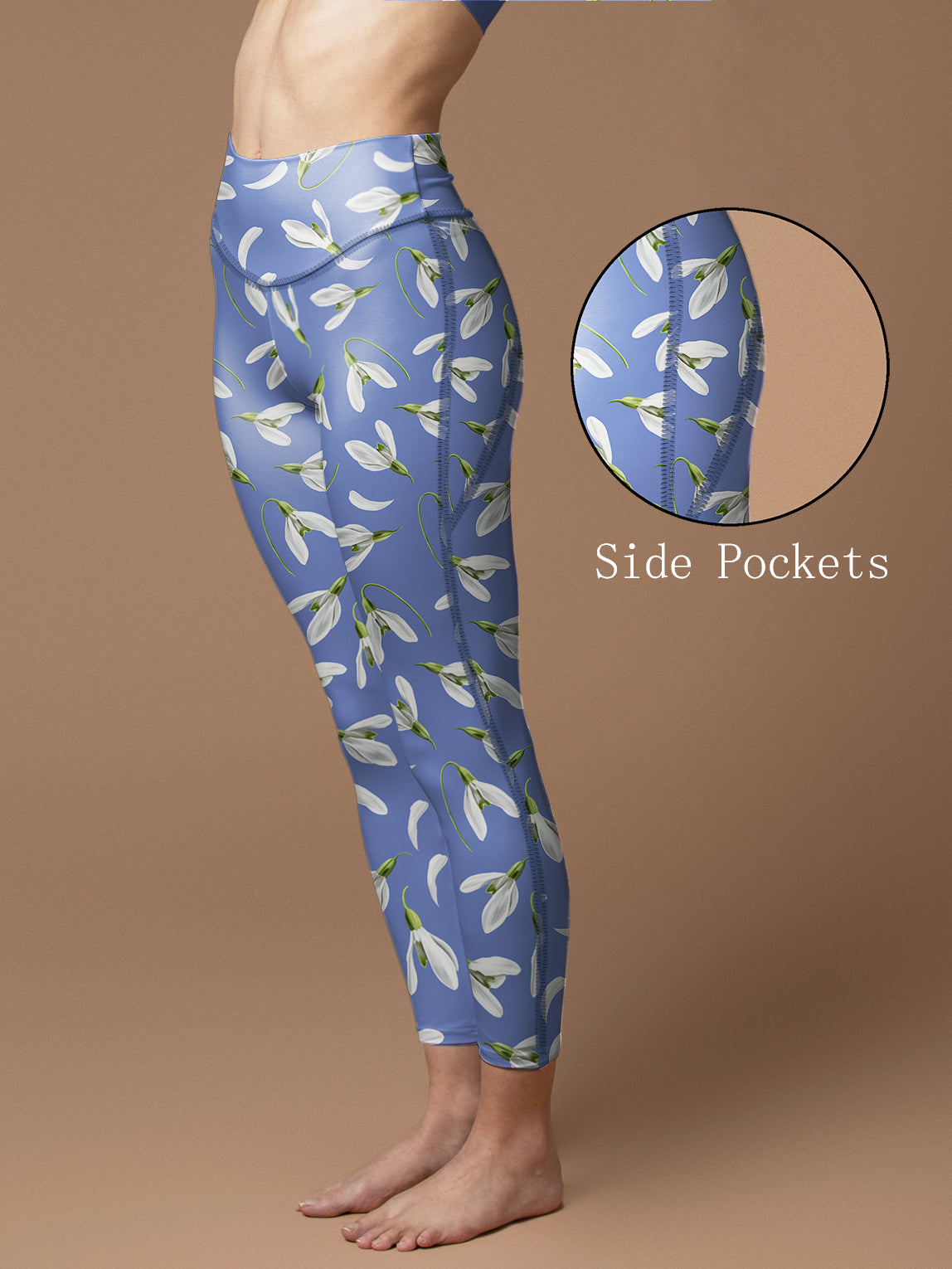 Snowdrop wildflower blossom purple leggings