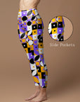 Geometric modern pattern abstract rings circles stars leggings