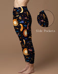 Star moon galaxy design leggings