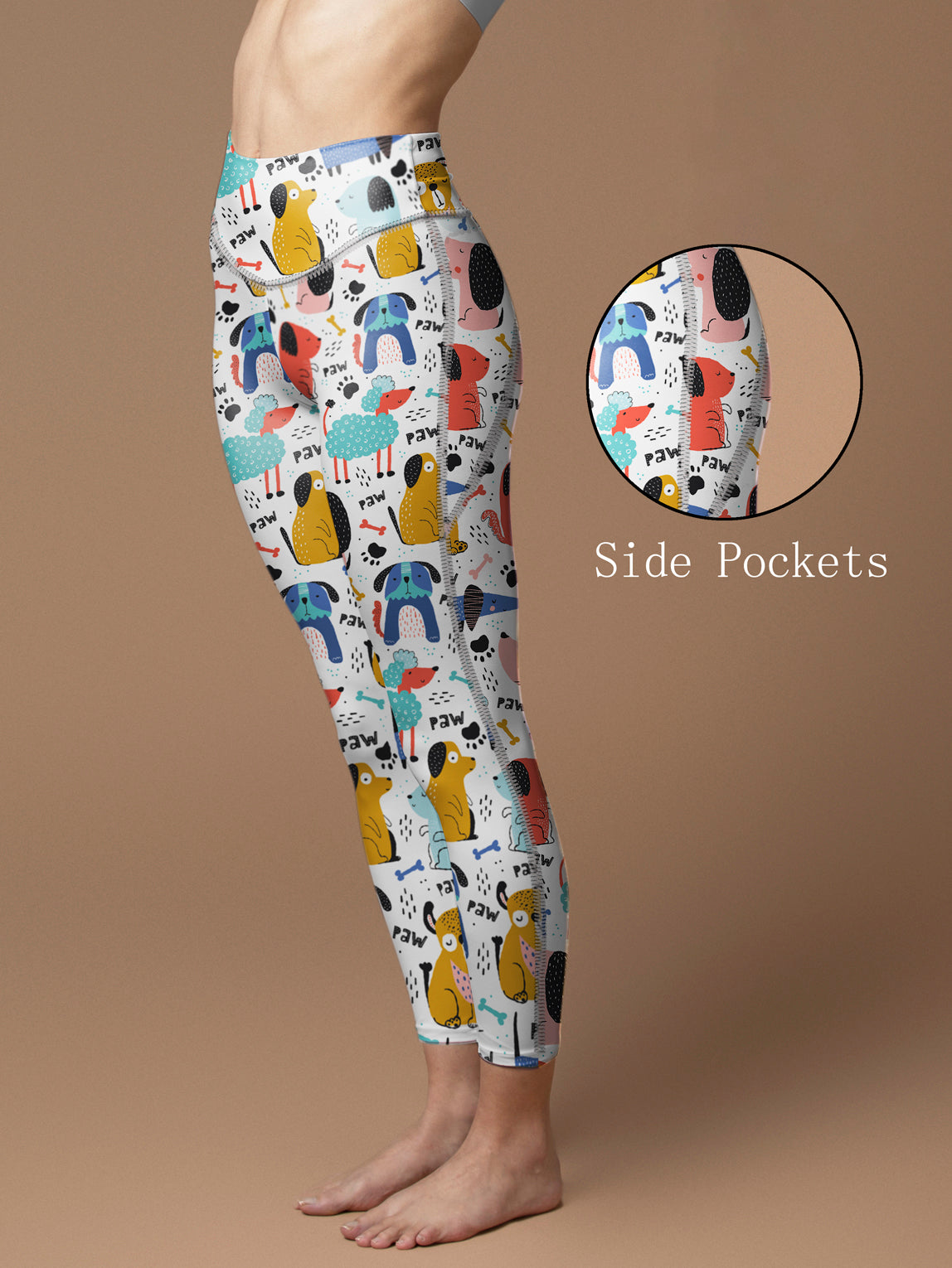 Animal cartoon dog sheep print leggings
