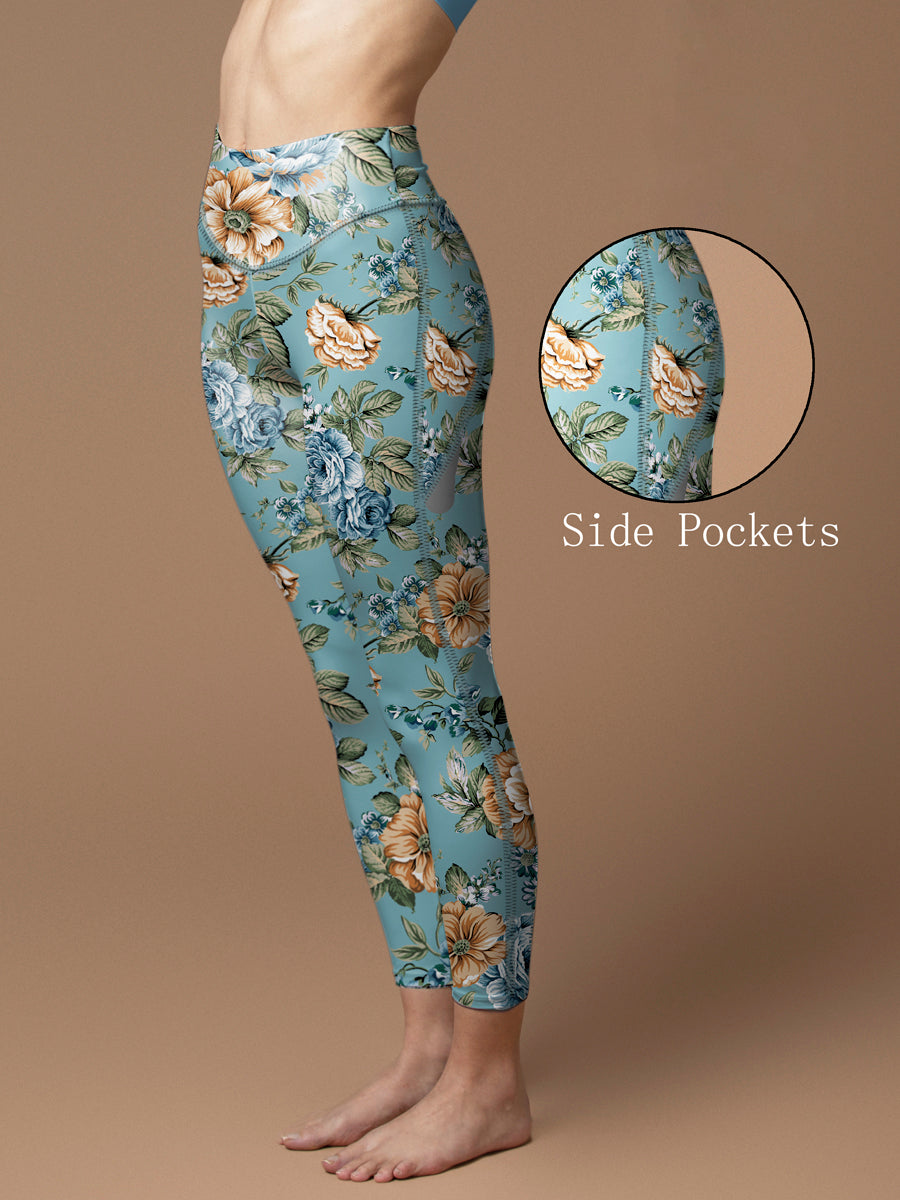 Flower vintage spring rose leggings