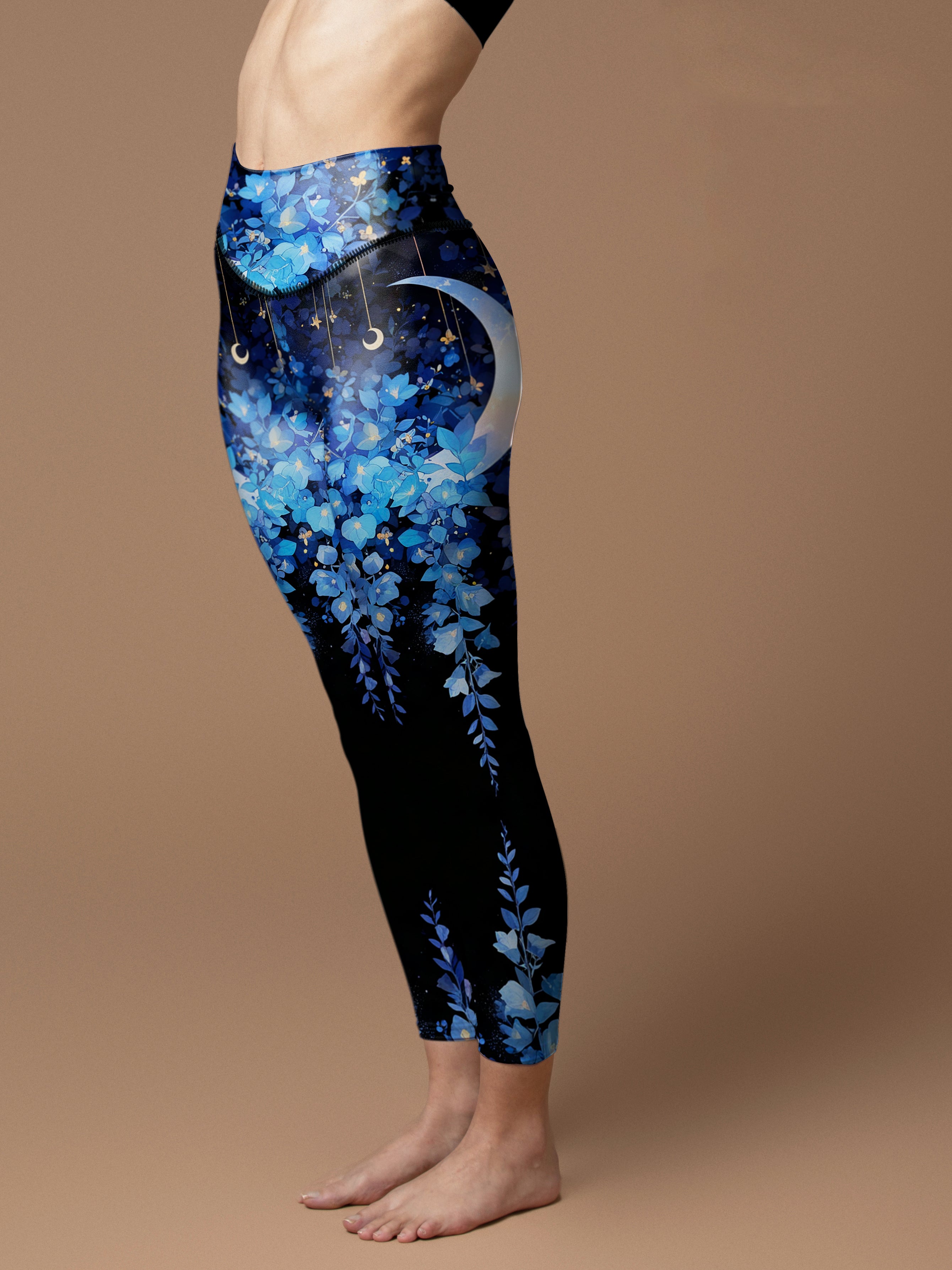 Flower watercolor moon violet leggings
