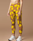 Botanical yellow ginkgo leaves leggings