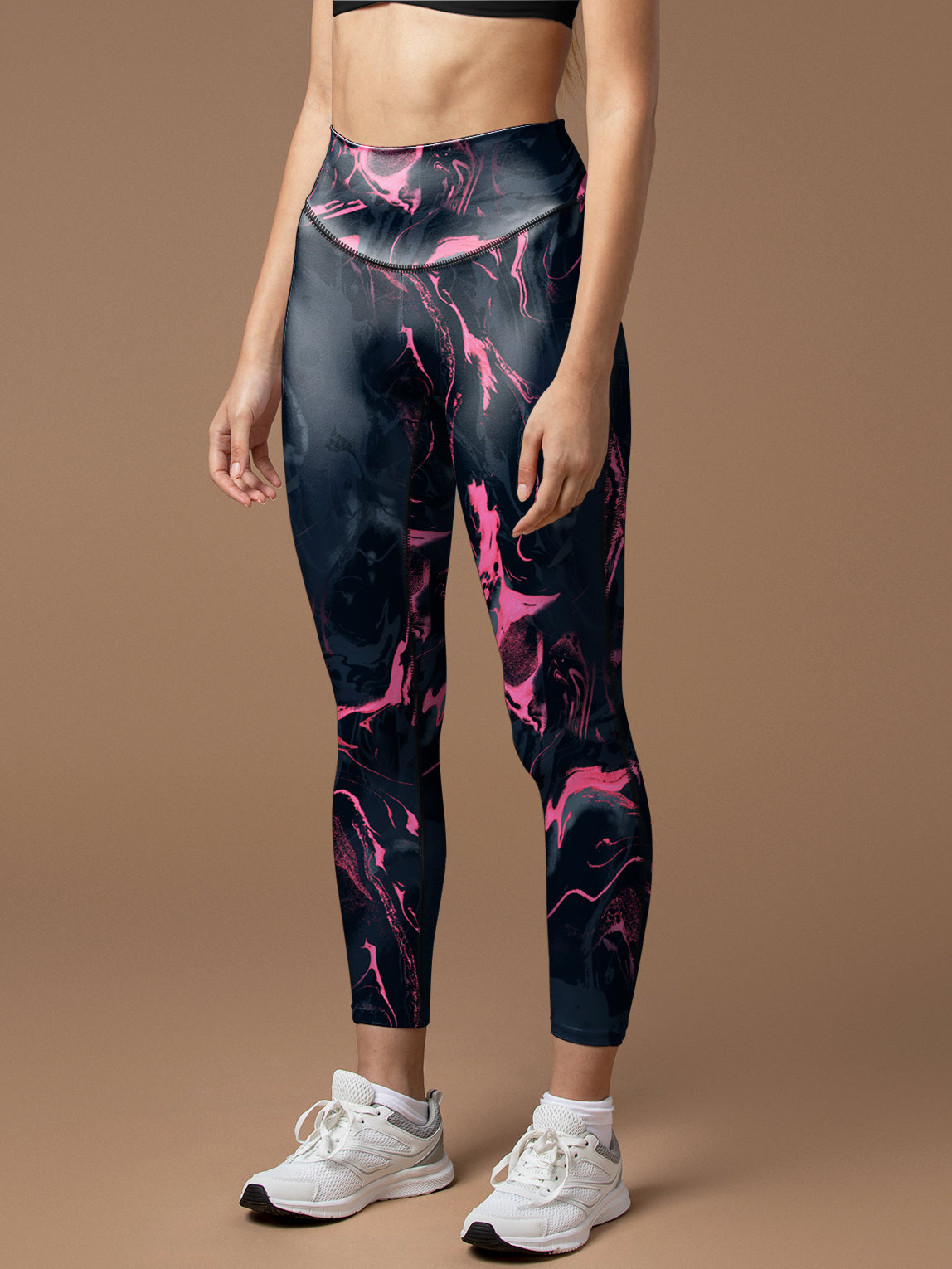 Tie dye pink smudged water ripple leggings