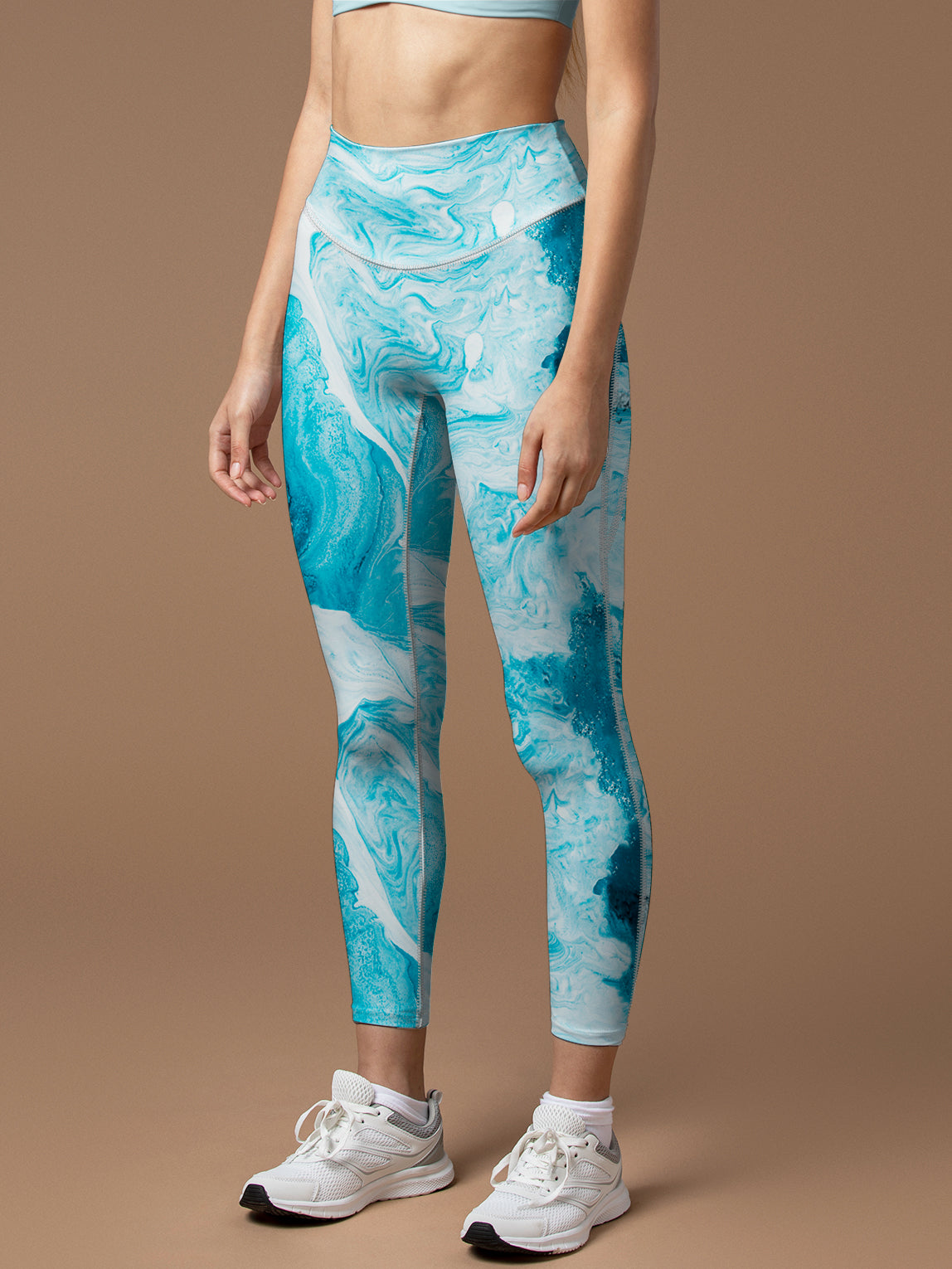 Water ripple blue lliquid leggings