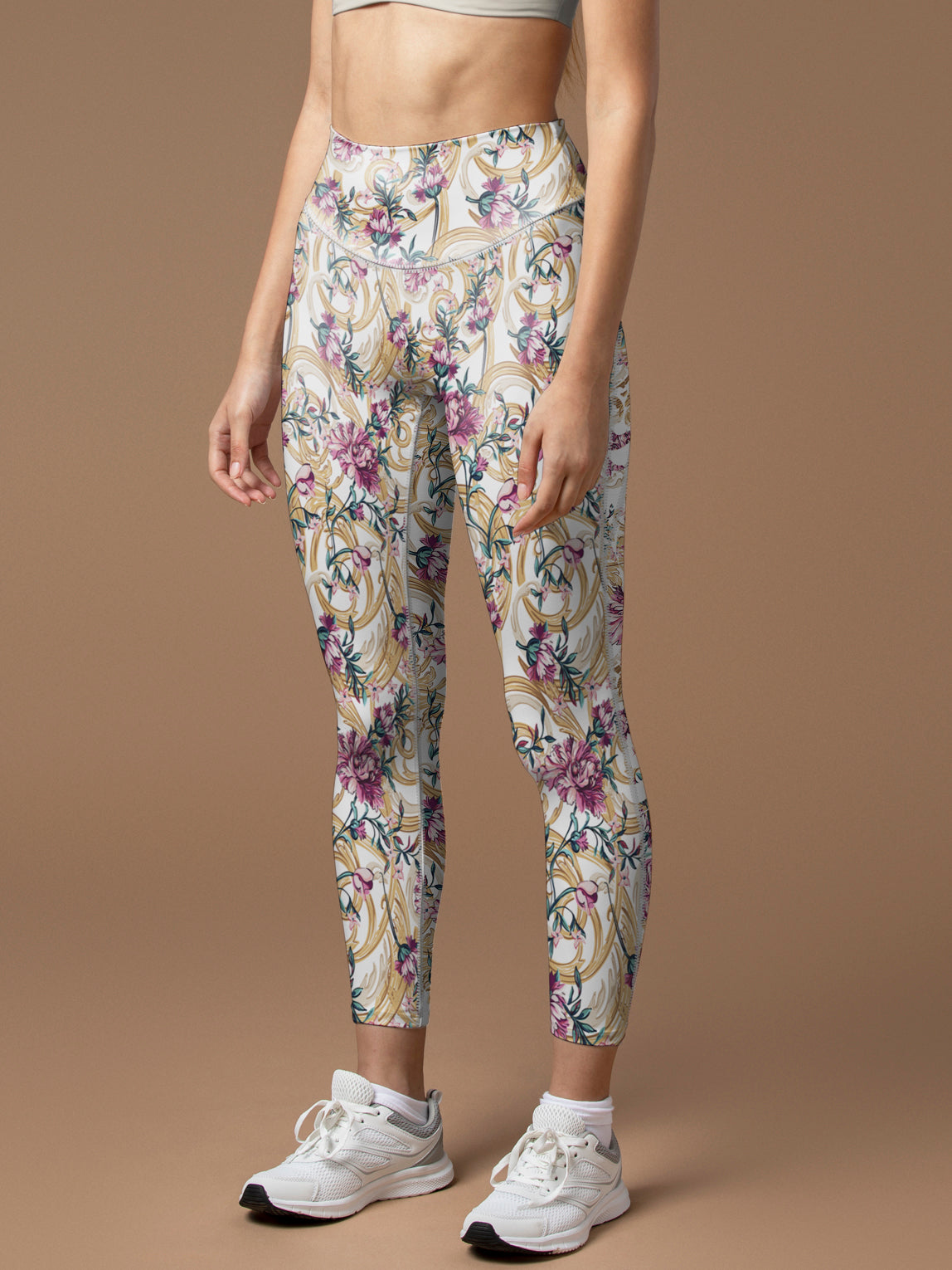 Flower peony metal ornament leggings