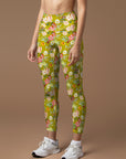 Flower white nude pastel colors watercolor floral leggings